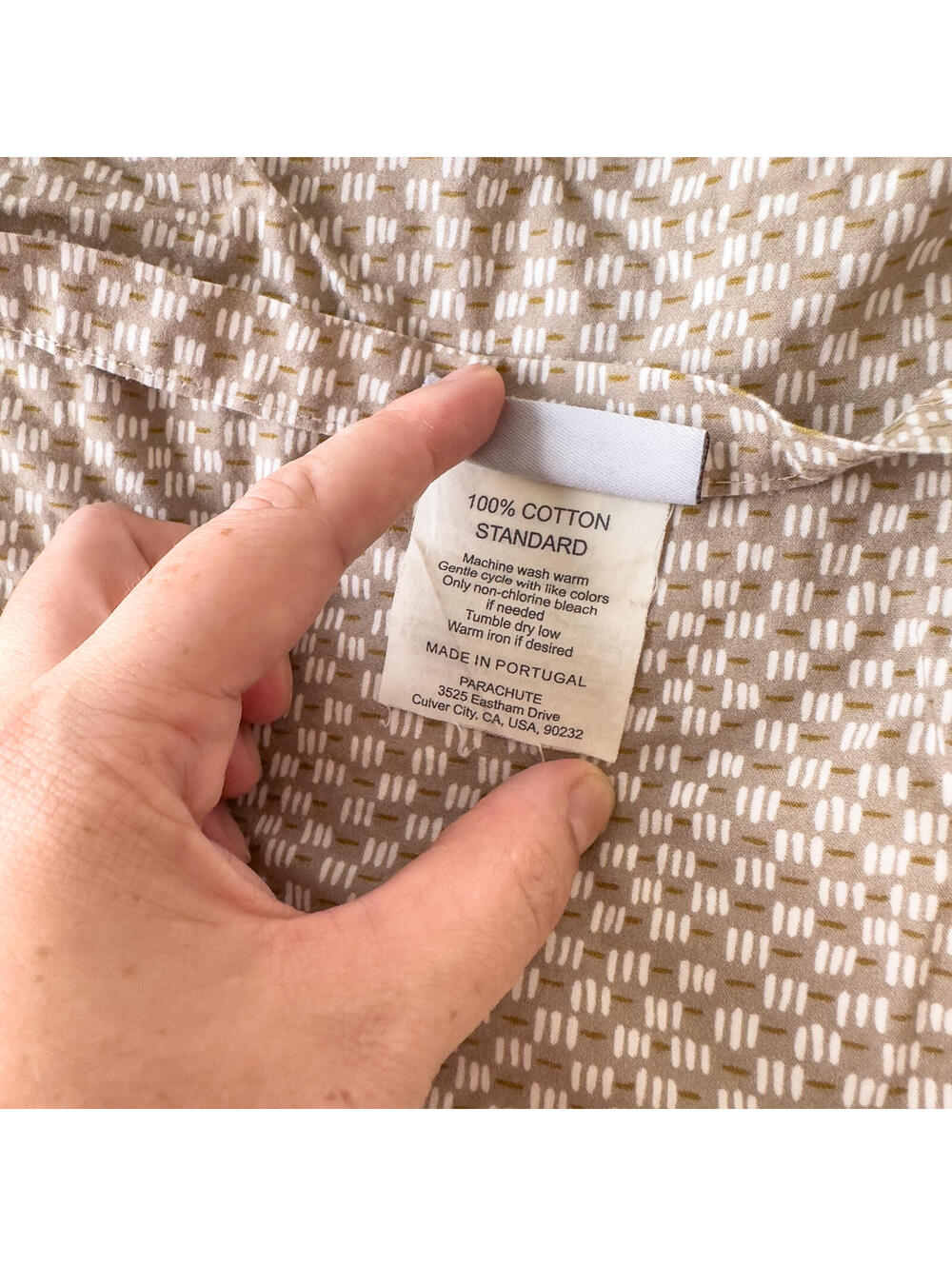 Parachute Tan Crosshatch Print Percale Pillowcases - Set of 2 - Picture 5 of 6